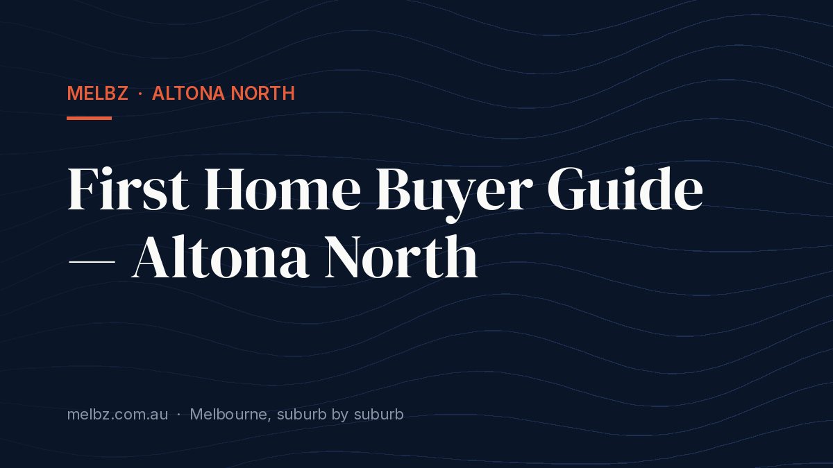 Title card: First Home Buyer Guide — Altona North