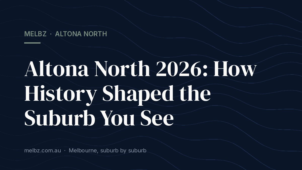 Title card: Altona North 2026: How History Shaped the Suburb You See