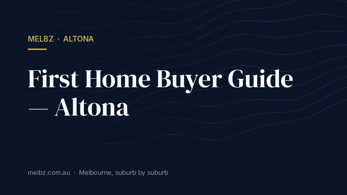 Title card: First Home Buyer Guide — Altona