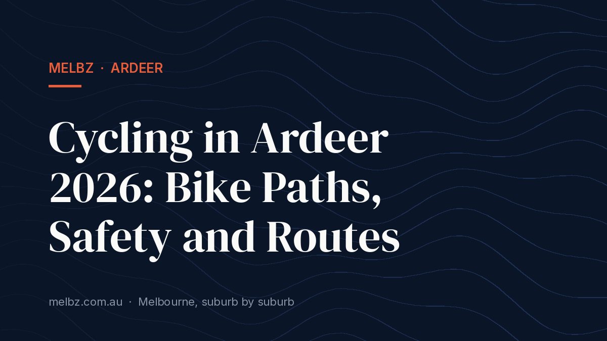 Title card: Cycling in Ardeer 2026: Bike Paths, Safety and Routes