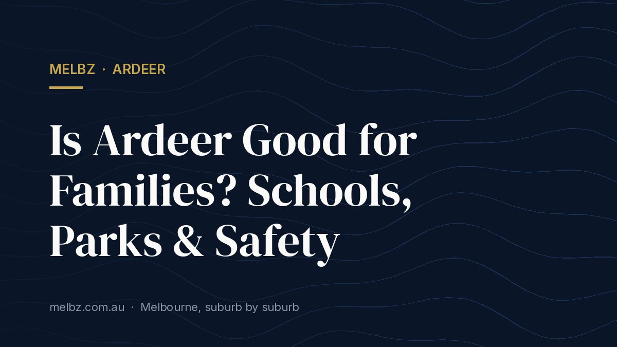 Title card: Is Ardeer Good for Families? Schools, Parks & Safety