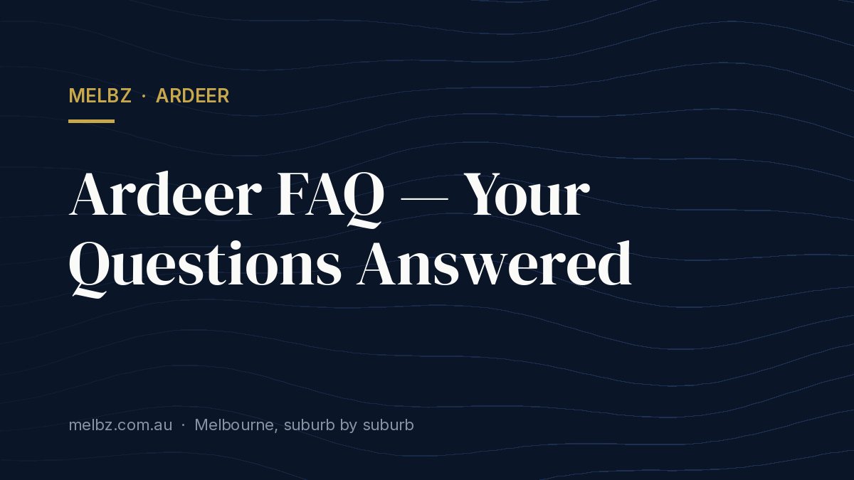 Title card: Ardeer FAQ — Your Questions Answered
