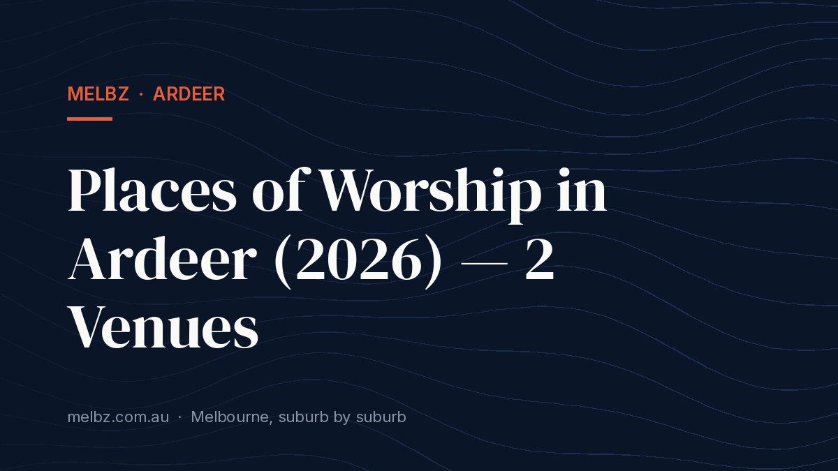 Title card: Places of Worship in Ardeer (2026) — 2 Venues