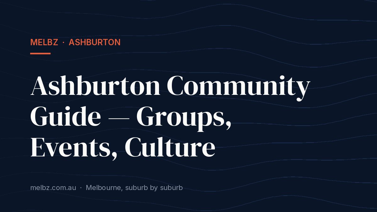 Title card: Ashburton Community Guide — Groups, Events, Culture