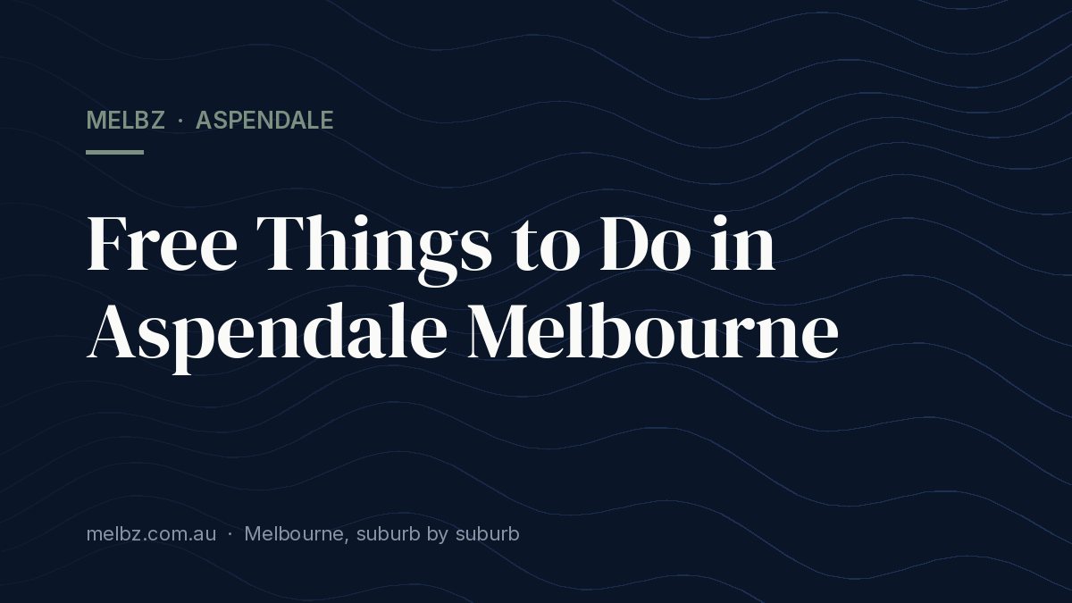 Title card: Free Things to Do in Aspendale Melbourne