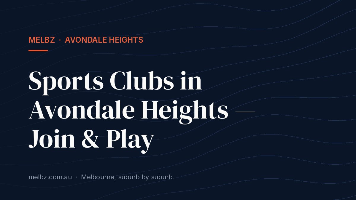 Title card: Sports Clubs in Avondale Heights — Join & Play