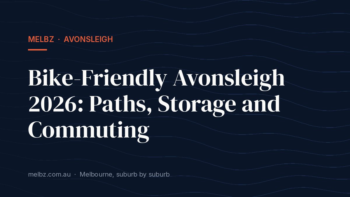 Title card: Bike-Friendly Avonsleigh 2026: Paths, Storage and Commuting