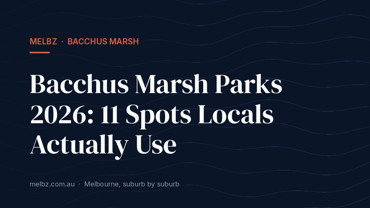 Title card: Bacchus Marsh Parks 2026: 11 Spots Locals Actually Use