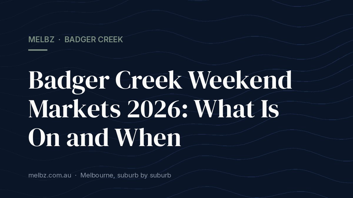 Title card: Badger Creek Weekend Markets 2026: What Is On and When