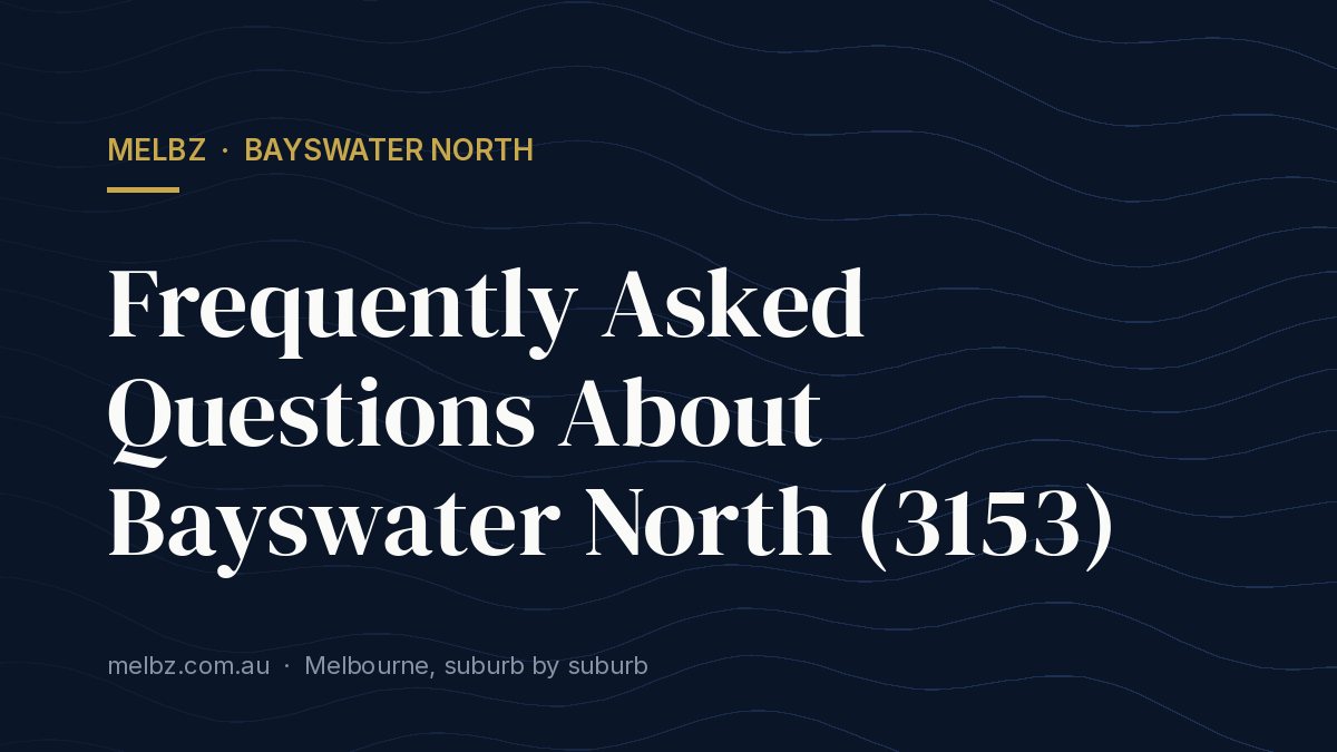 Title card: Frequently Asked Questions About Bayswater North (3153)