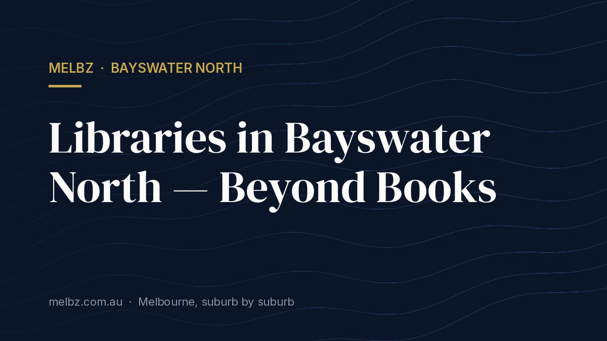 Title card: Libraries in Bayswater North — Beyond Books