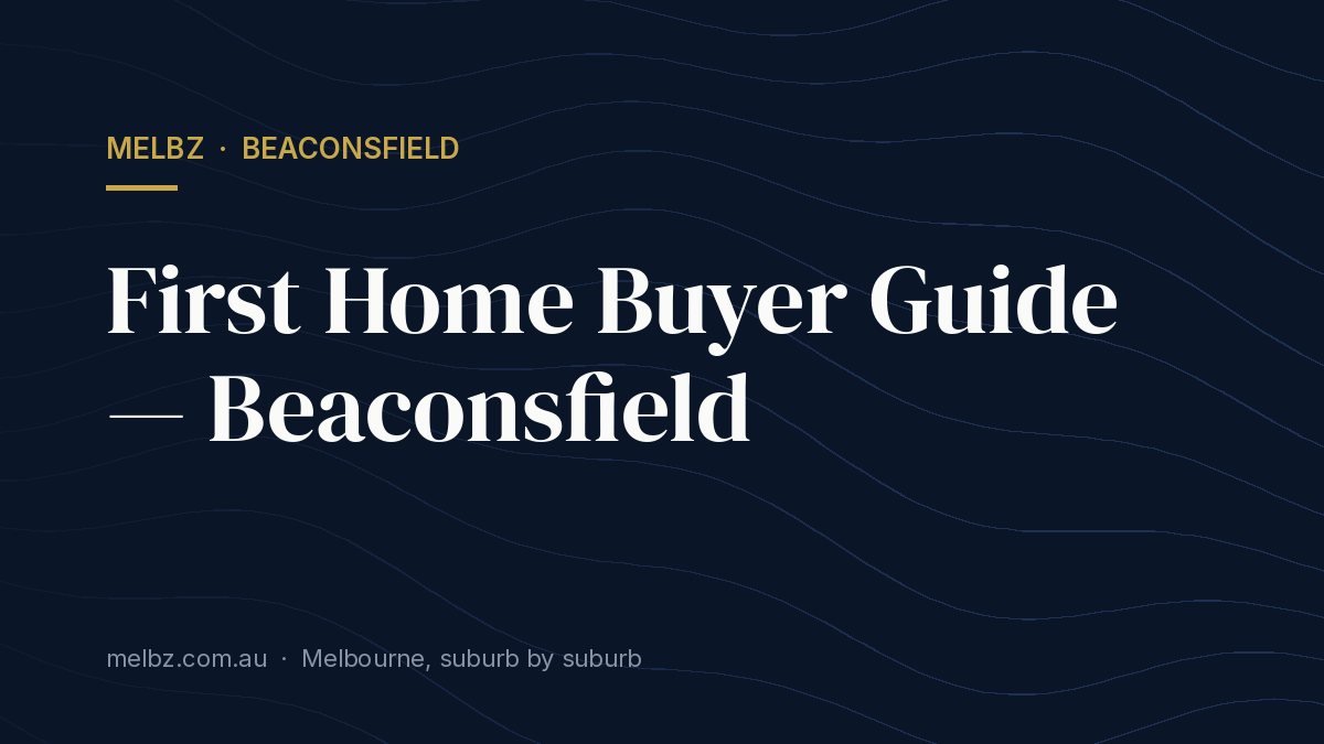 Title card: First Home Buyer Guide — Beaconsfield