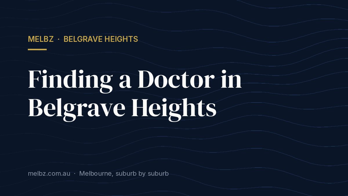 Title card: Finding a Doctor in Belgrave Heights