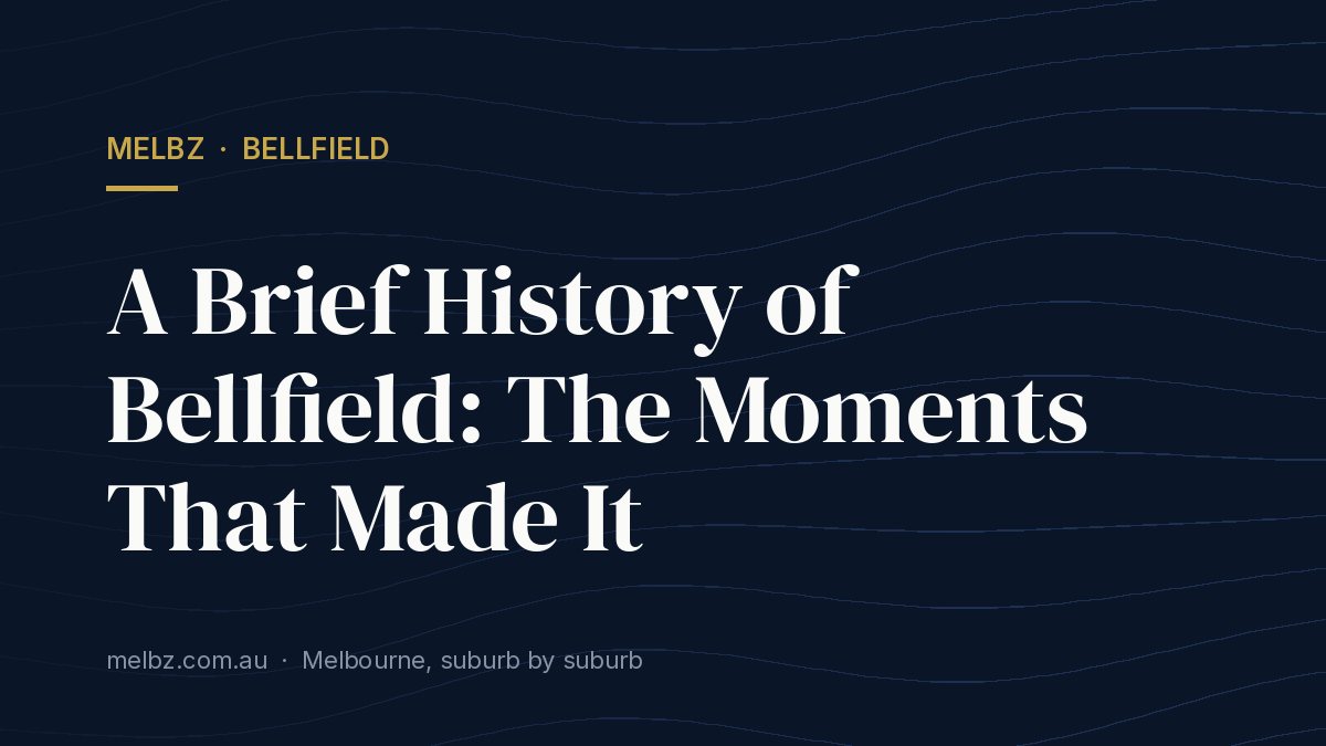 Title card: A Brief History of Bellfield: The Moments That Made It