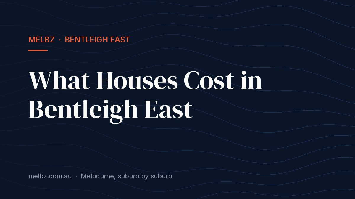 Title card: What Houses Cost in Bentleigh East