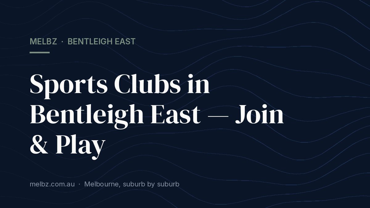 Title card: Sports Clubs in Bentleigh East — Join & Play
