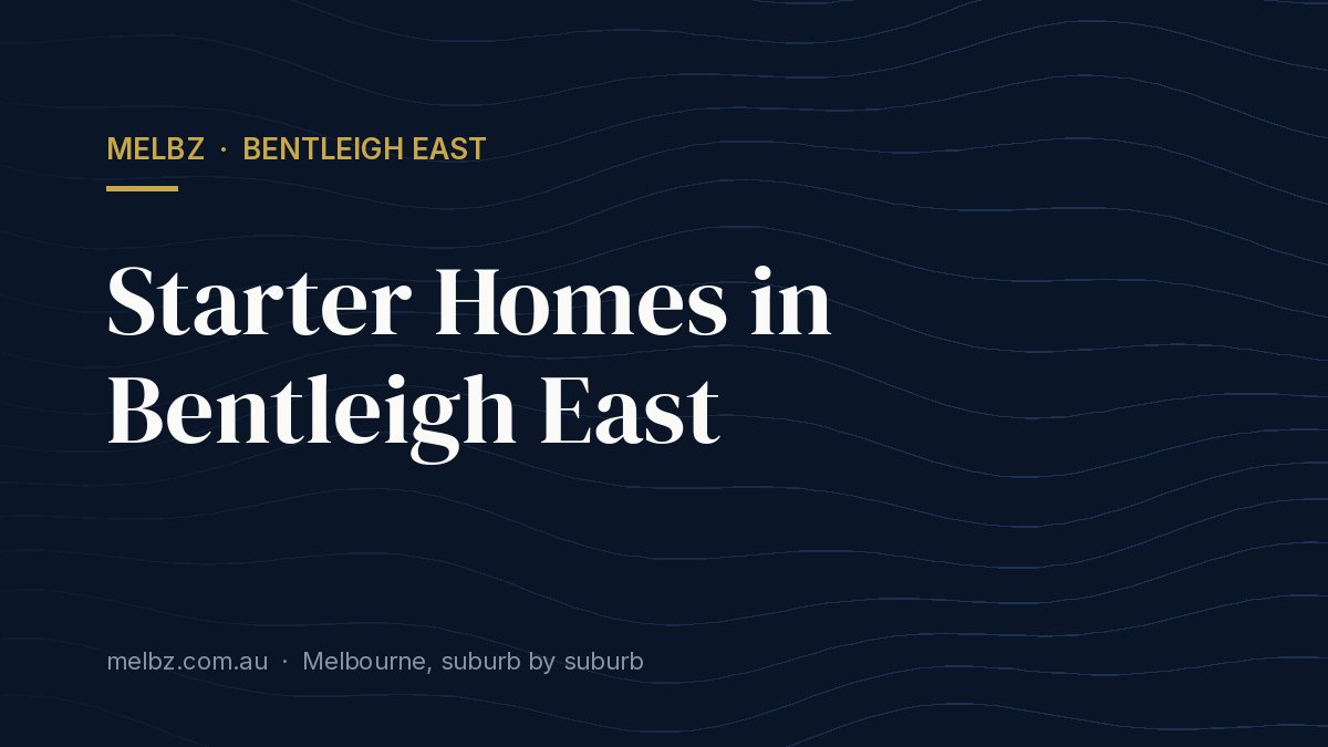 Title card: Starter Homes in Bentleigh East