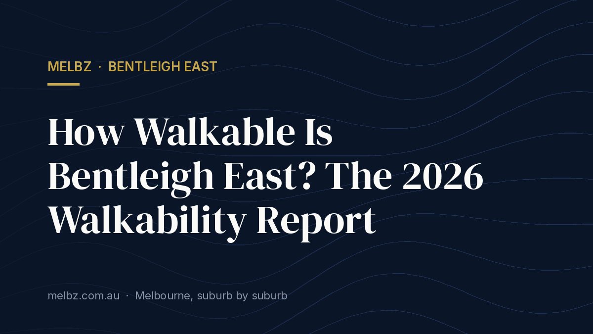 Title card: How Walkable Is Bentleigh East? The 2026 Walkability Report