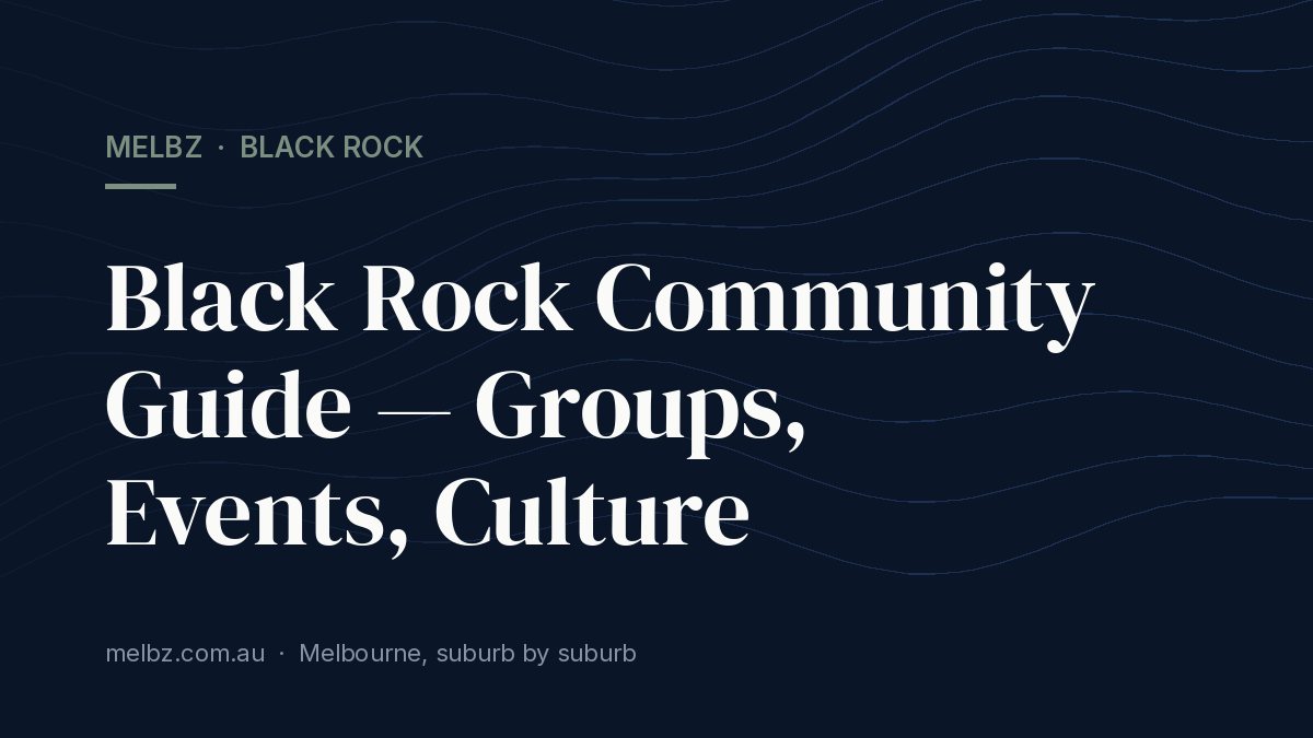 Title card: Black Rock Community Guide — Groups, Events, Culture