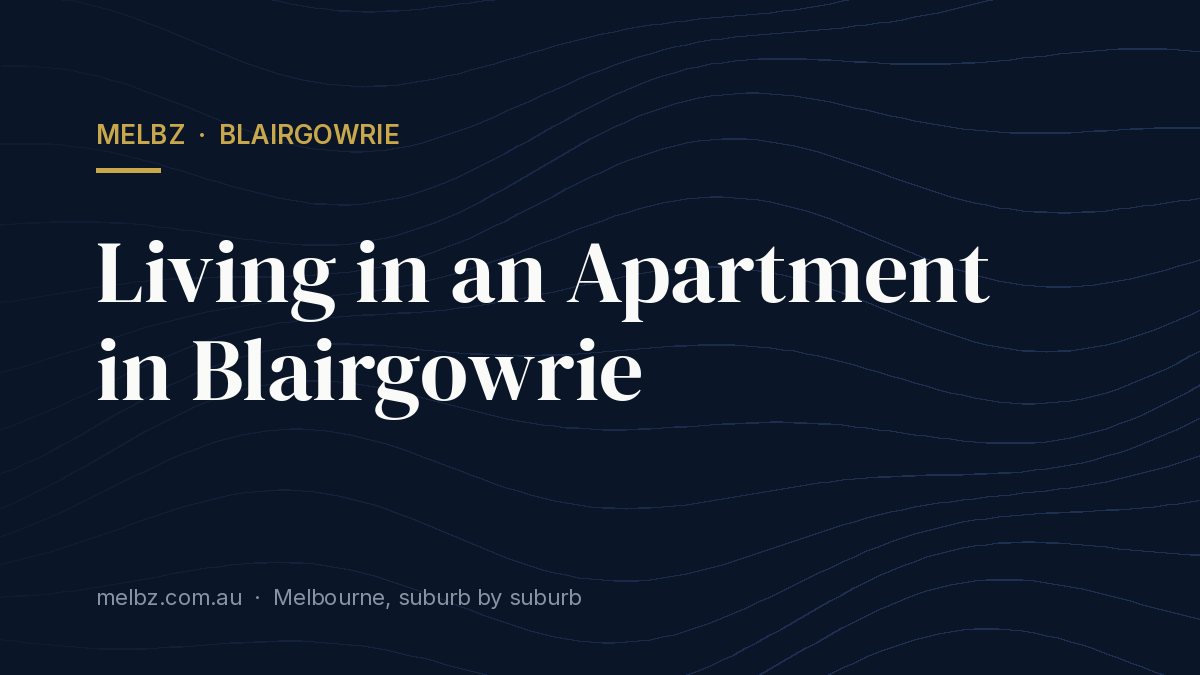 Title card: Living in an Apartment in Blairgowrie