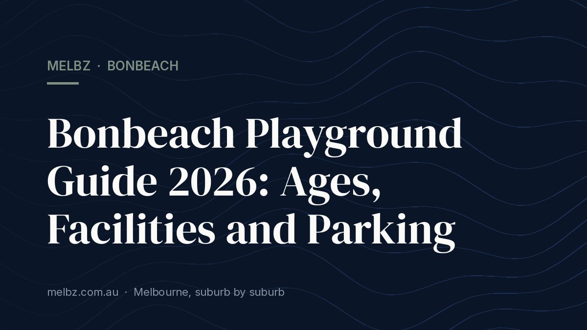 Title card: Bonbeach Playground Guide 2026: Ages, Facilities and Parking
