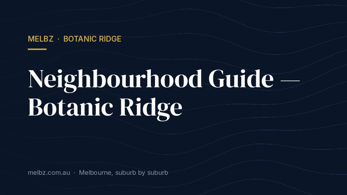 Title card: Neighbourhood Guide — Botanic Ridge