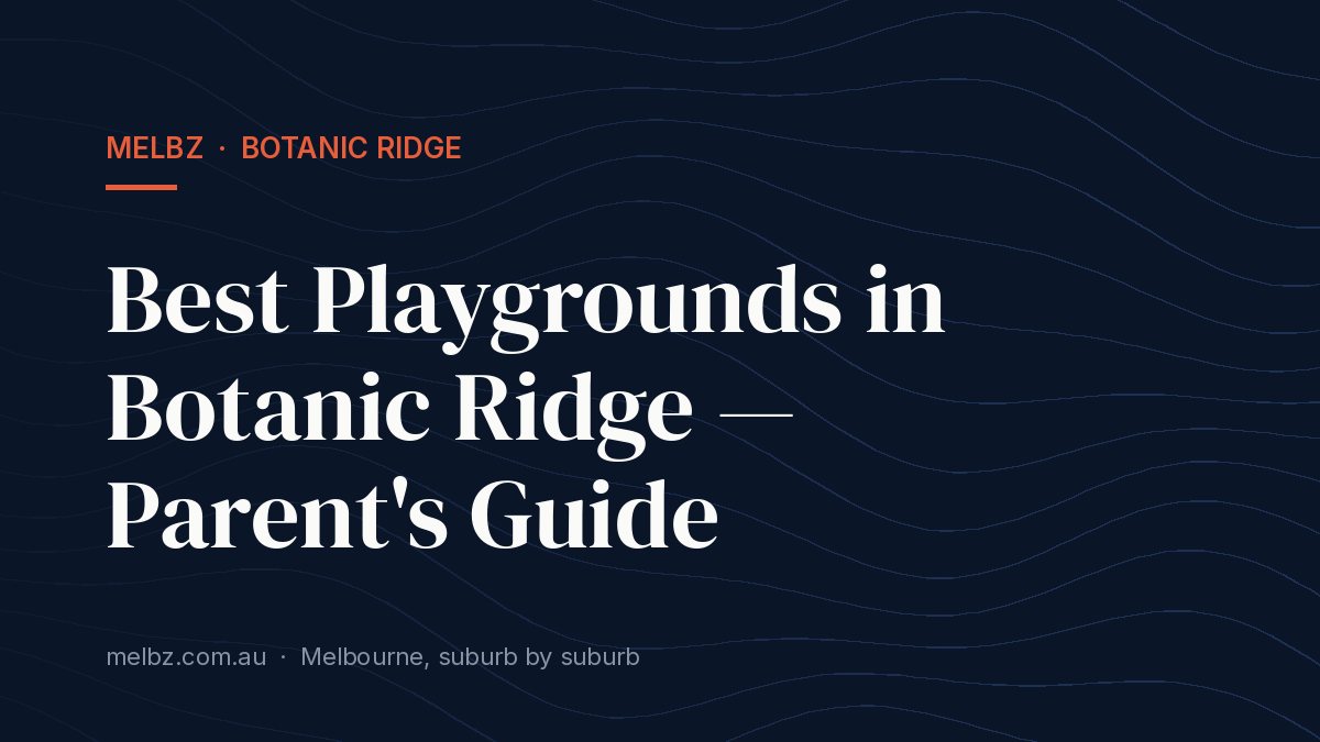 Title card: Best Playgrounds in Botanic Ridge — Parent's Guide