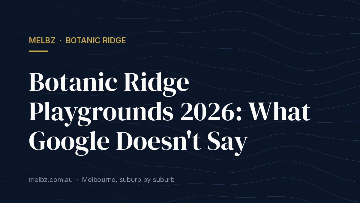 Title card: Botanic Ridge Playgrounds 2026: What Google Doesn't Say
