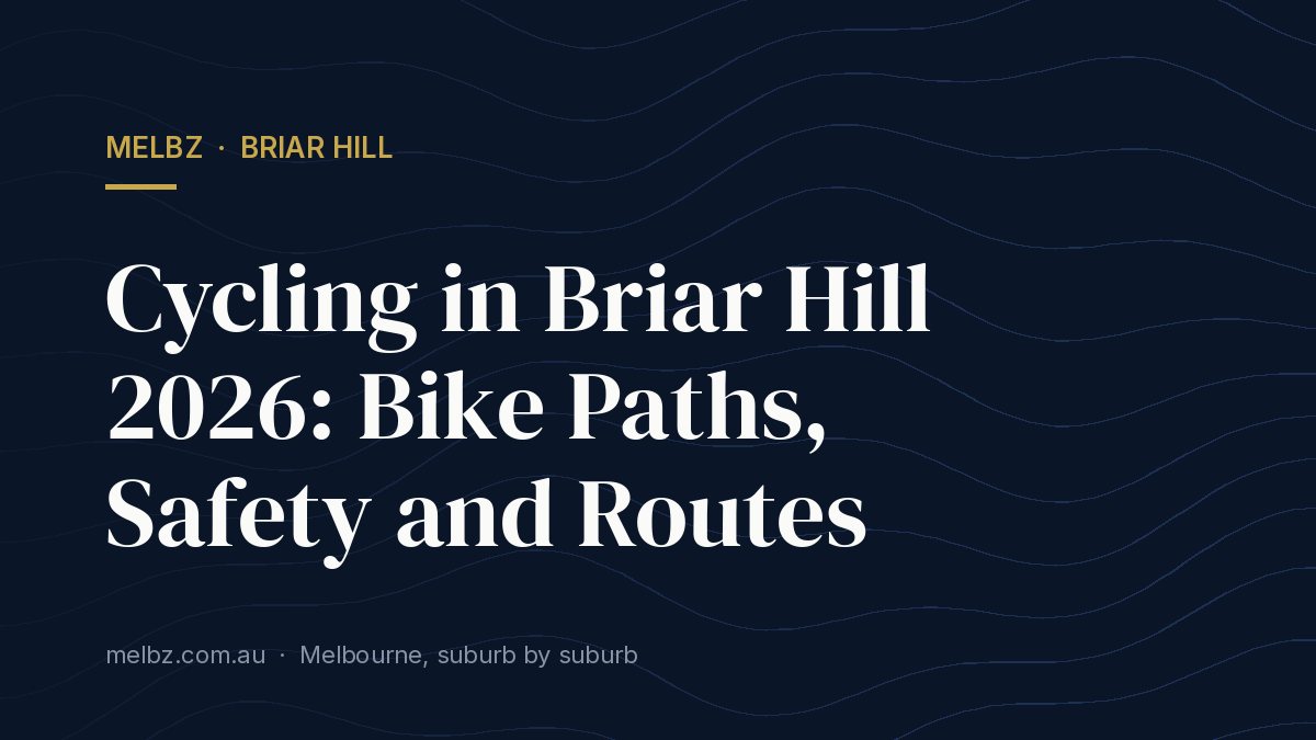 Title card: Cycling in Briar Hill 2026: Bike Paths, Safety and Routes