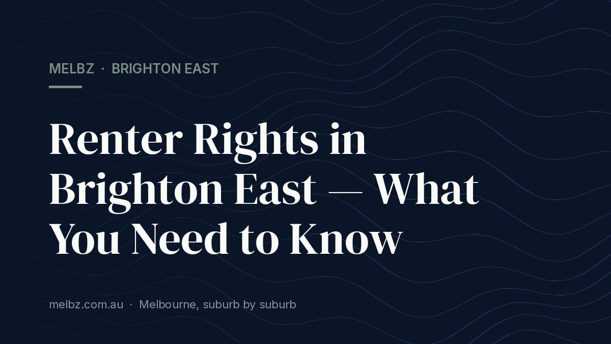 Title card: Renter Rights in Brighton East — What You Need to Know