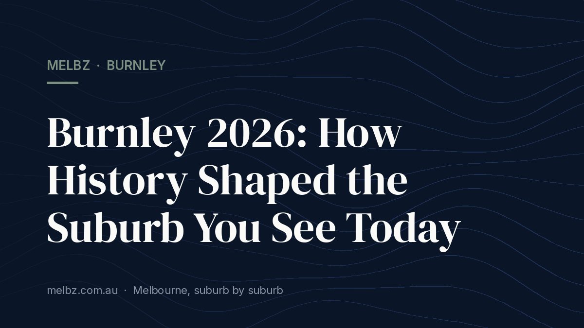Title card: Burnley 2026: How History Shaped the Suburb You See Today