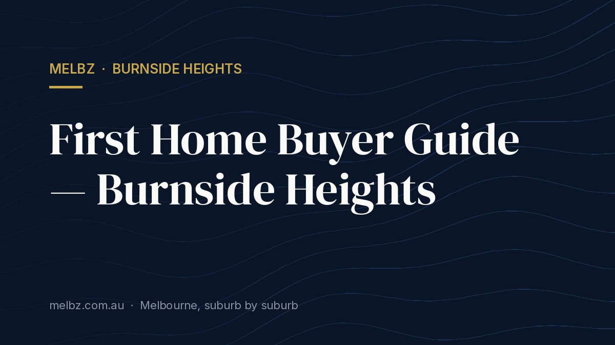 Title card: First Home Buyer Guide — Burnside Heights