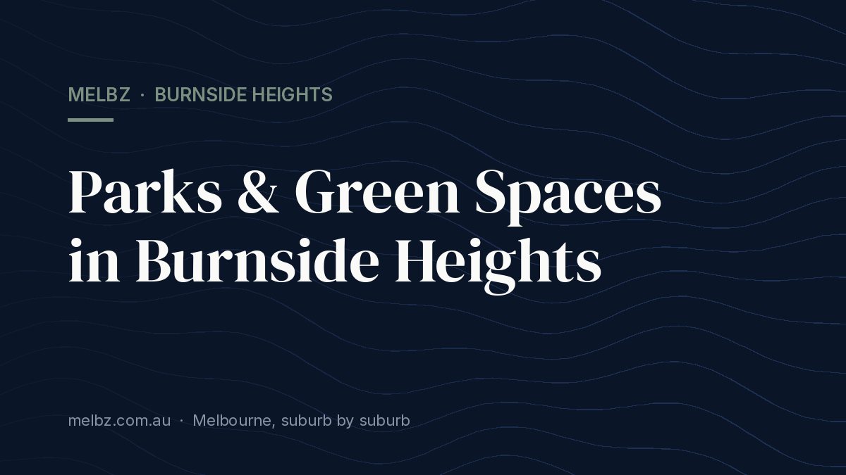 Title card: Parks & Green Spaces in Burnside Heights