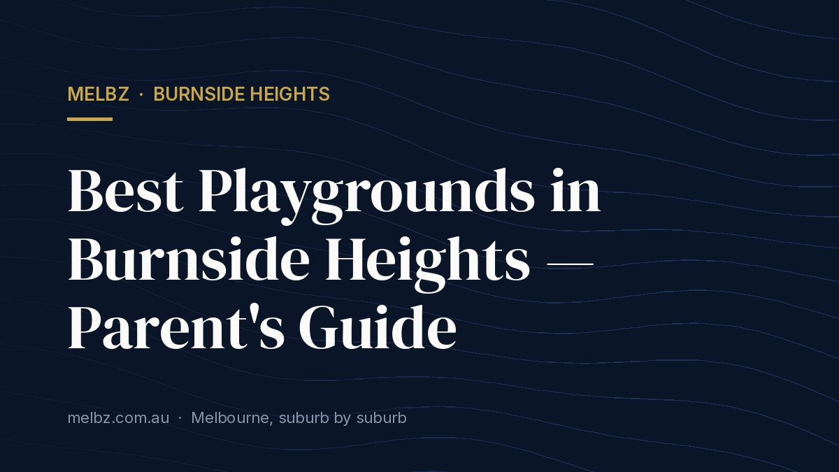 Title card: Best Playgrounds in Burnside Heights — Parent's Guide
