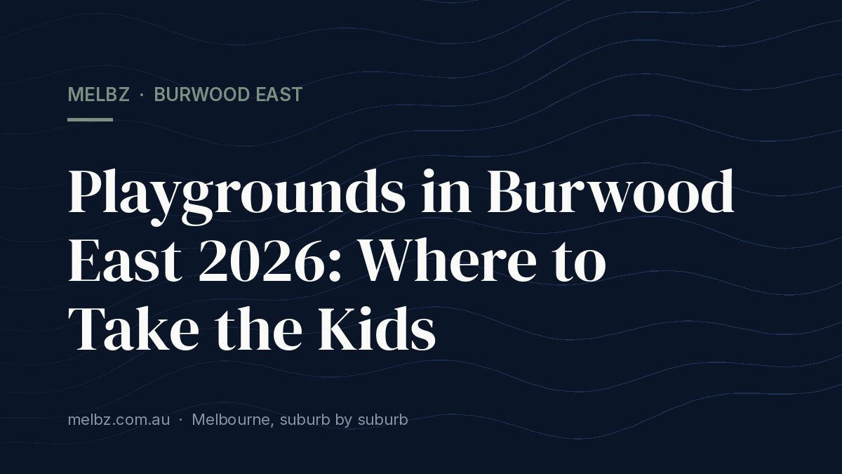 Title card: Playgrounds in Burwood East 2026: Where to Take the Kids