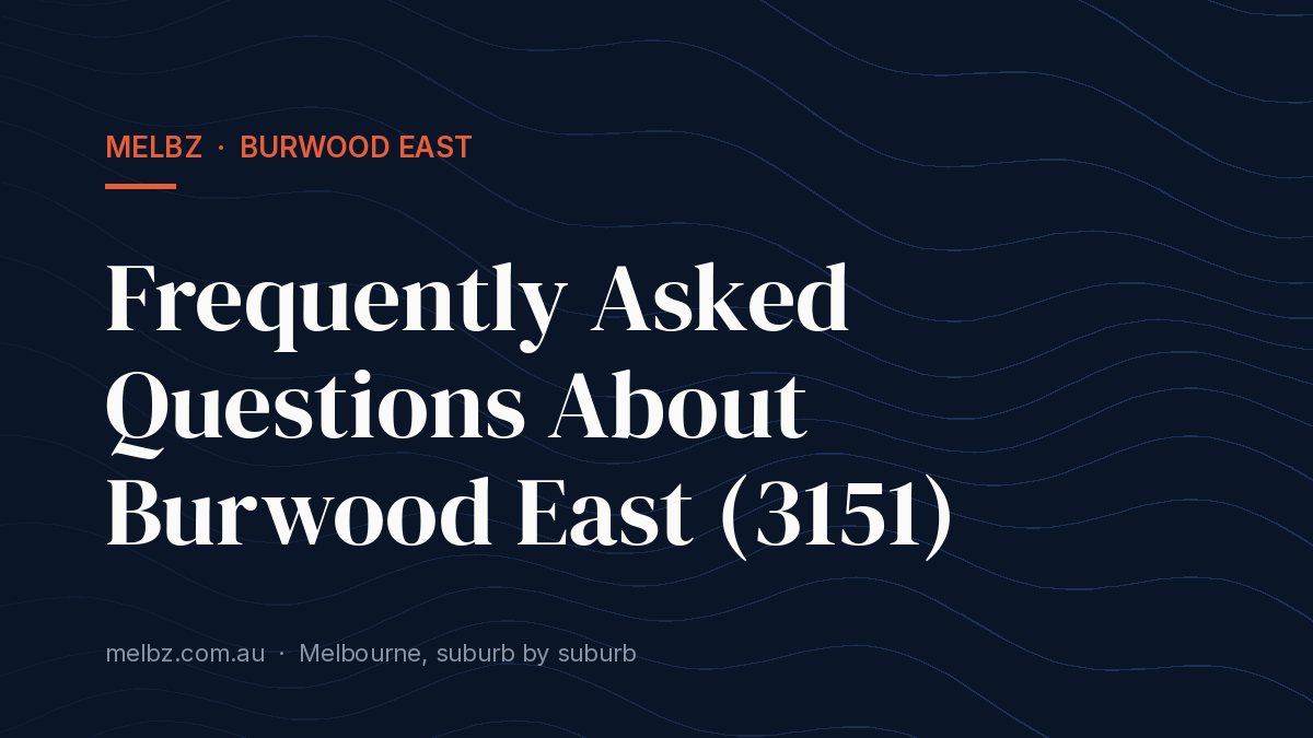 Title card: Frequently Asked Questions About Burwood East (3151)