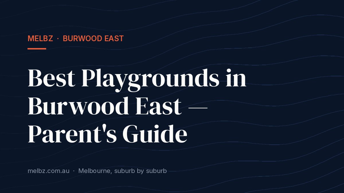 Title card: Best Playgrounds in Burwood East — Parent's Guide