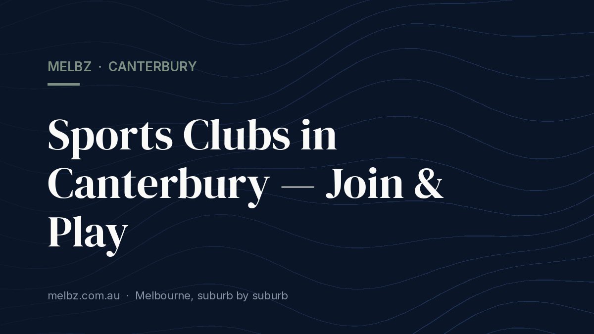 Title card: Sports Clubs in Canterbury — Join & Play