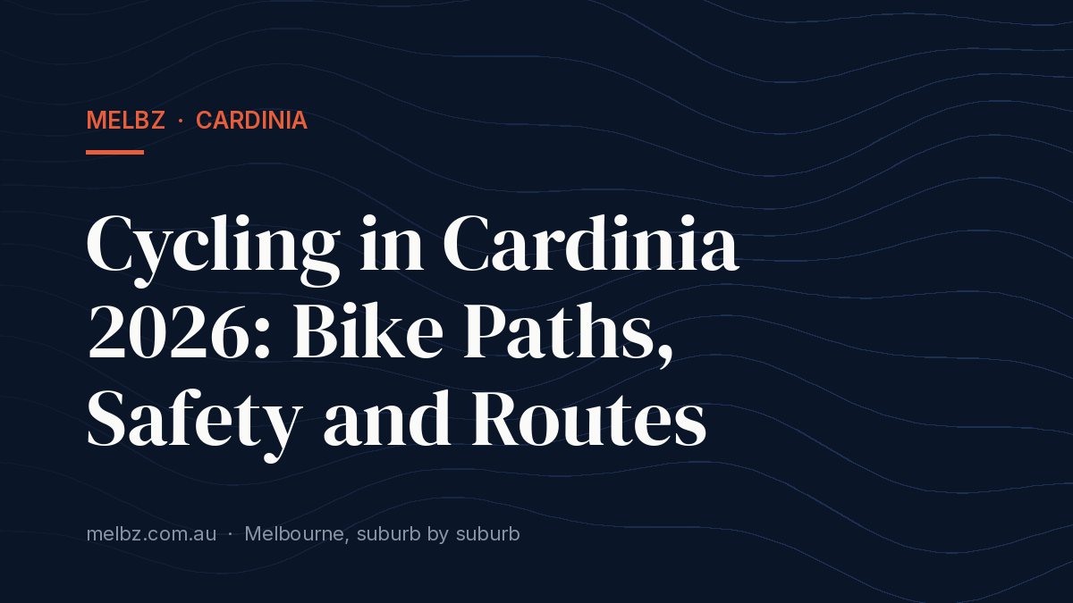 Title card: Cycling in Cardinia 2026: Bike Paths, Safety and Routes