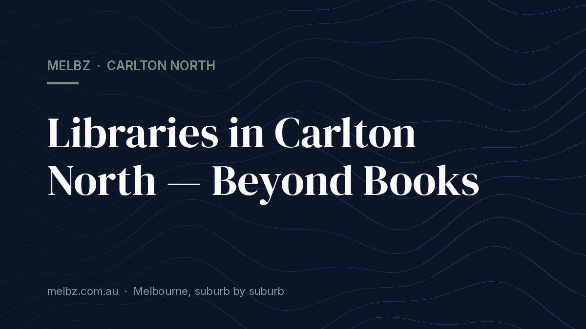 Title card: Libraries in Carlton North — Beyond Books