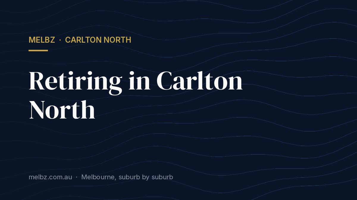 Title card: Retiring in Carlton North