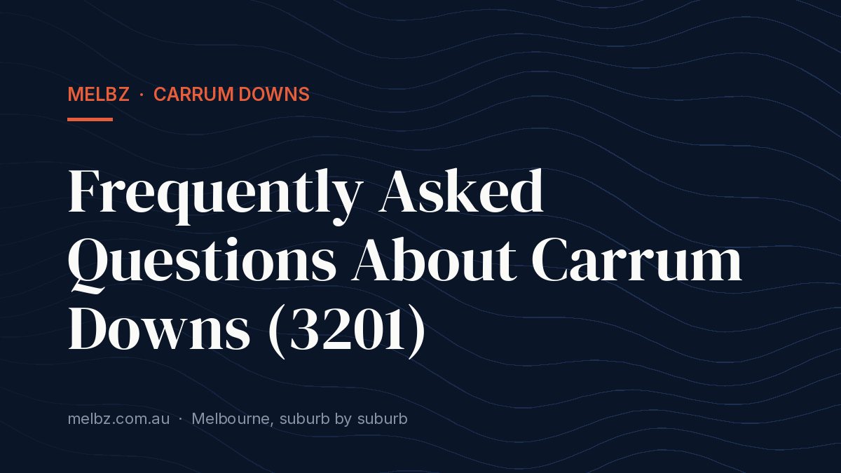 Title card: Frequently Asked Questions About Carrum Downs (3201)