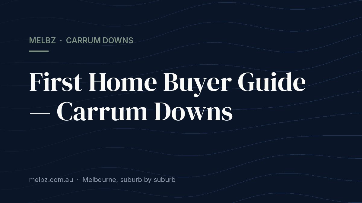 Title card: First Home Buyer Guide — Carrum Downs