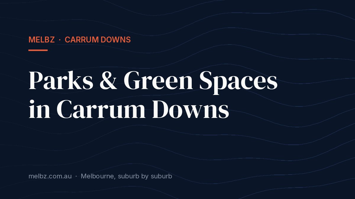 Title card: Parks & Green Spaces in Carrum Downs