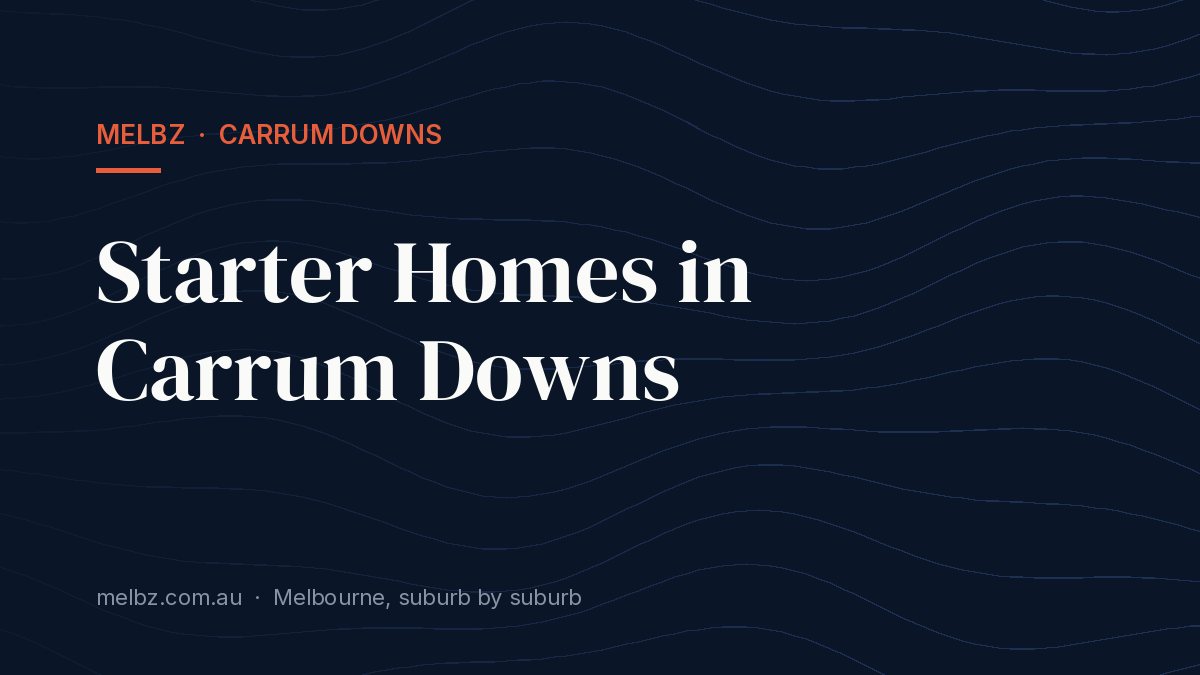 Title card: Starter Homes in Carrum Downs