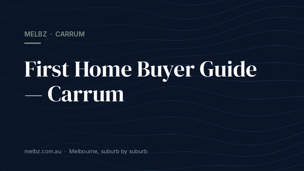Title card: First Home Buyer Guide — Carrum