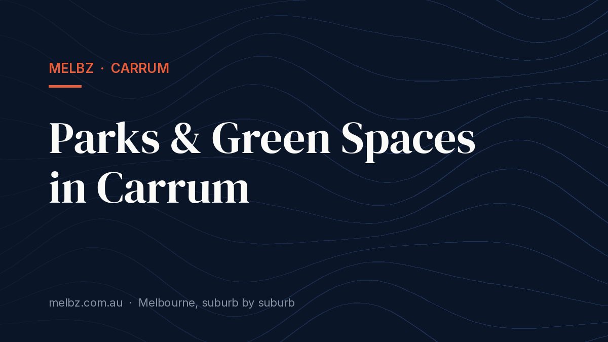 Title card: Parks & Green Spaces in Carrum