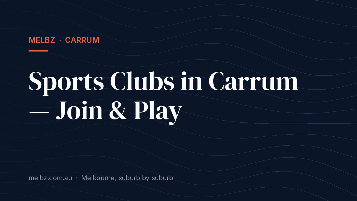 Title card: Sports Clubs in Carrum — Join & Play
