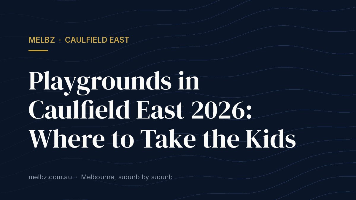 Title card: Playgrounds in Caulfield East 2026: Where to Take the Kids
