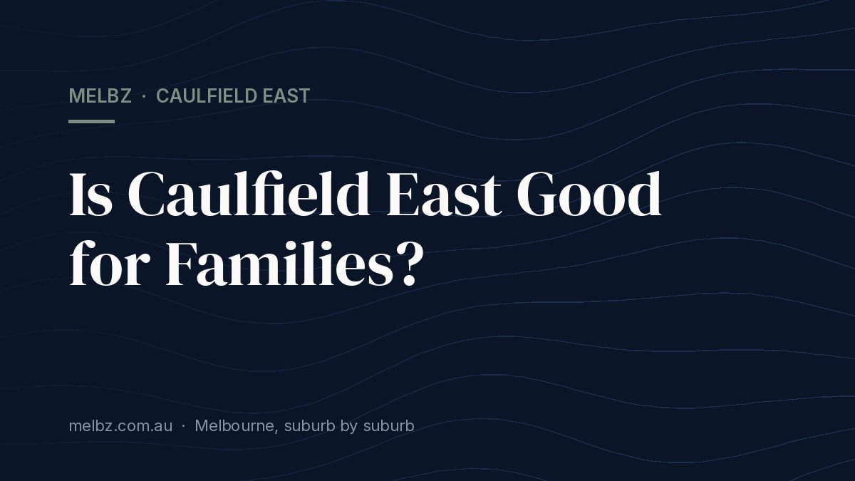 Title card: Is Caulfield East Good for Families?